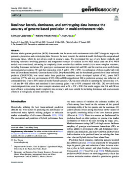 Nonlinear kernels, dominance, and envirotyping data increase the accuracy  of genome-based prediction in multi-environment trials