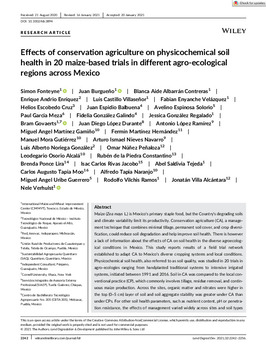 Effects Of Conservation Agriculture On Physicochemical Soil Health In Maize Based Trials In Different Agro Ecological Reg